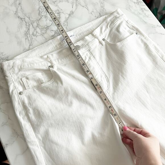 LOFT White Skinny Jeans‎ women’s size 14/32 high rise five pocket - Picture 9 of 10